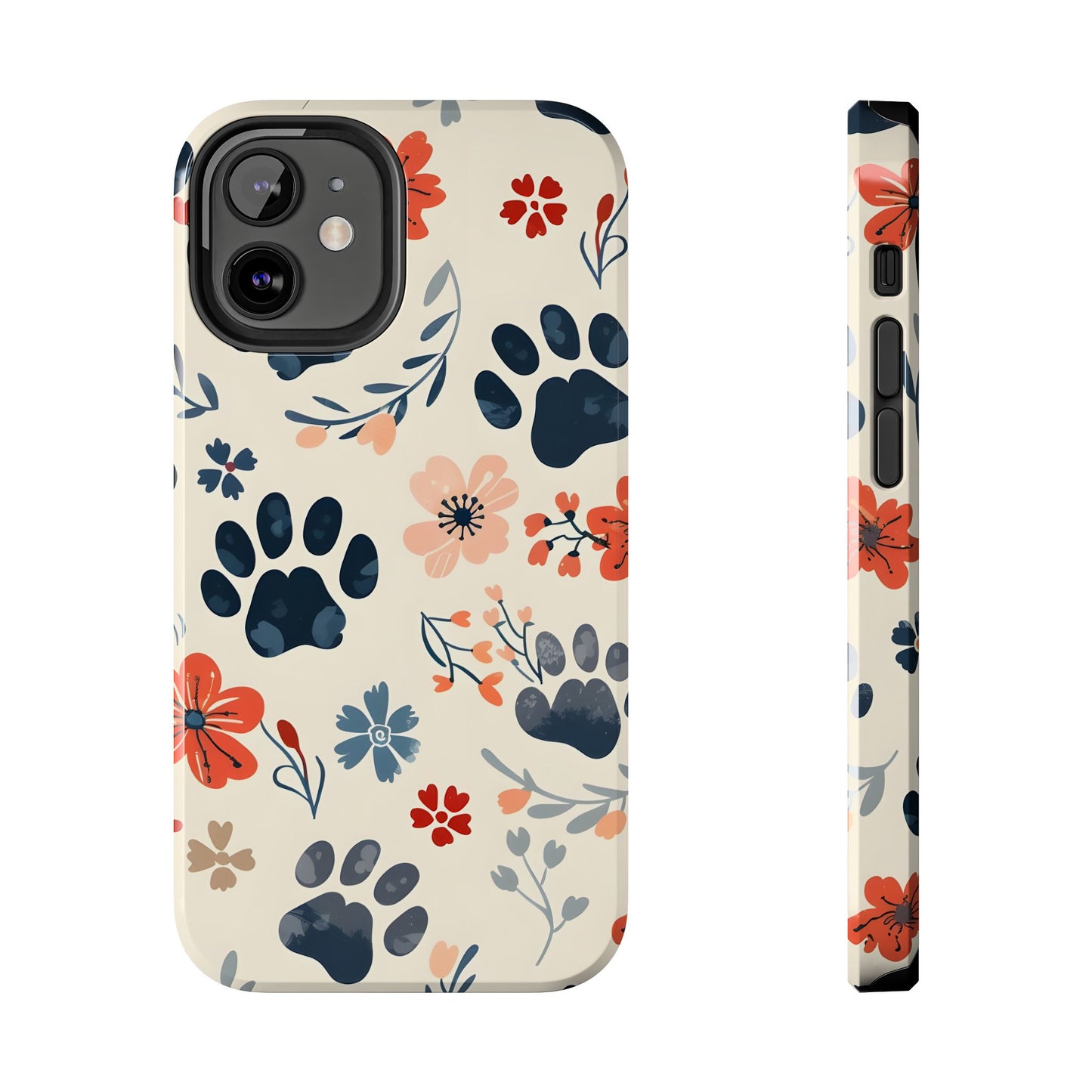 Paws and flowers iPhone Case