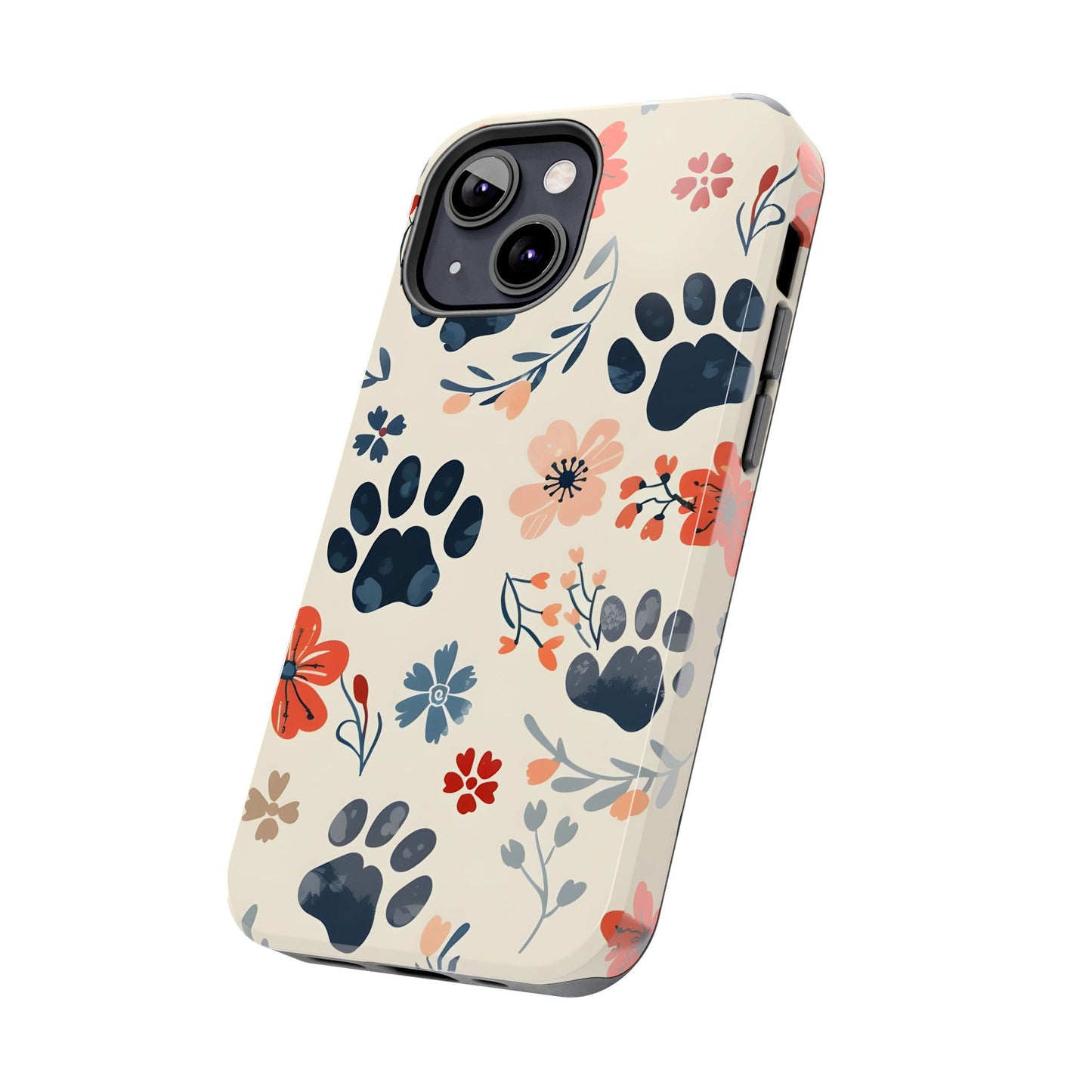 Paws and flowers iPhone Case