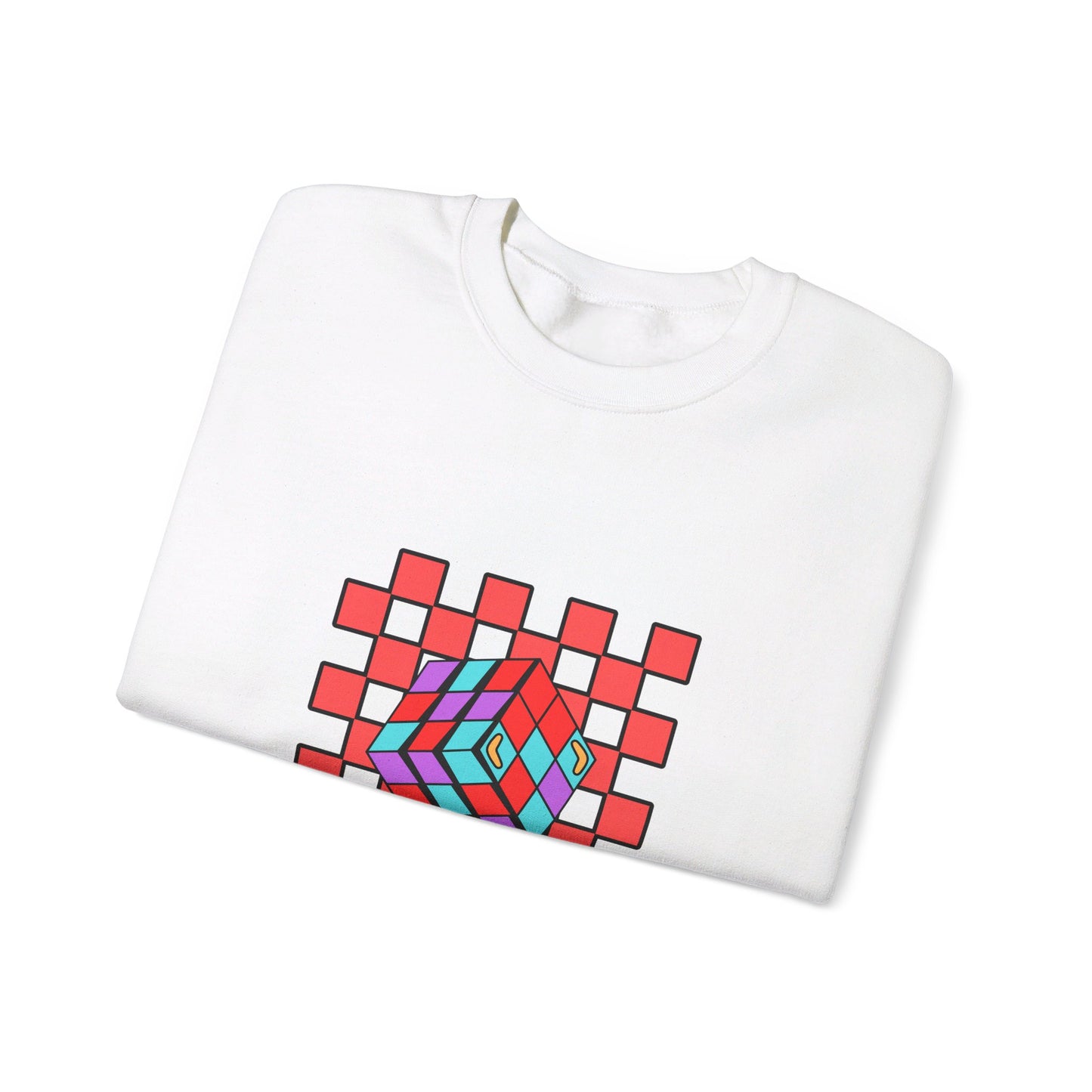 Retro Rubik's Cube Unisex Heavy Blend™ Crewneck Sweatshirt