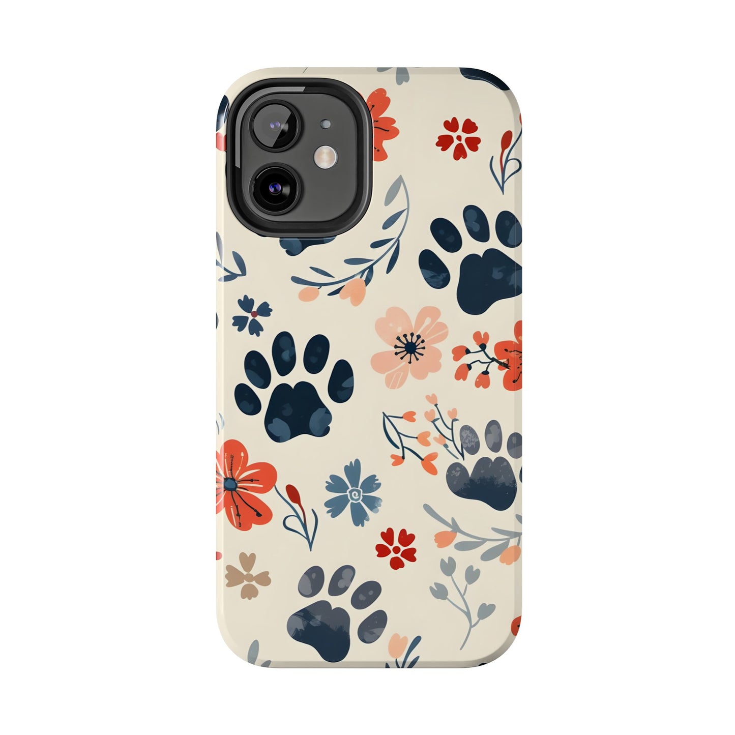 Paws and flowers iPhone Case