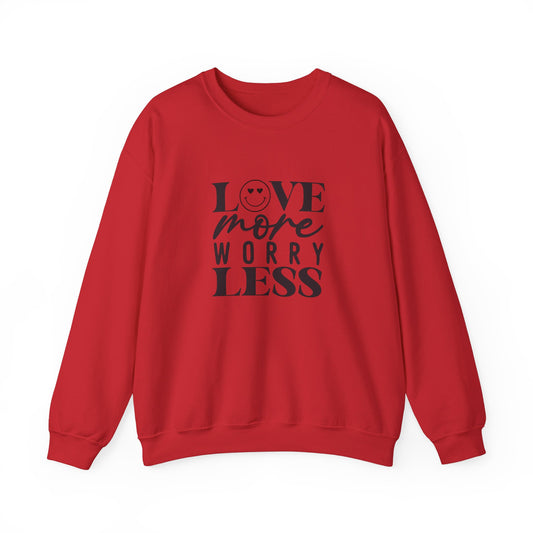 Love more worry less Unisex Heavy Blend™ Crewneck Sweatshirt