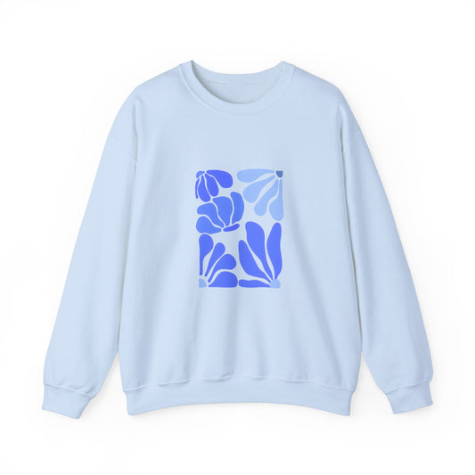 Blue Floral Unisex Heavy Blend™ Crewneck Sweatshirt