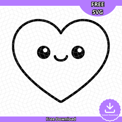Cute Kawaii Heart SVG (Free Download)