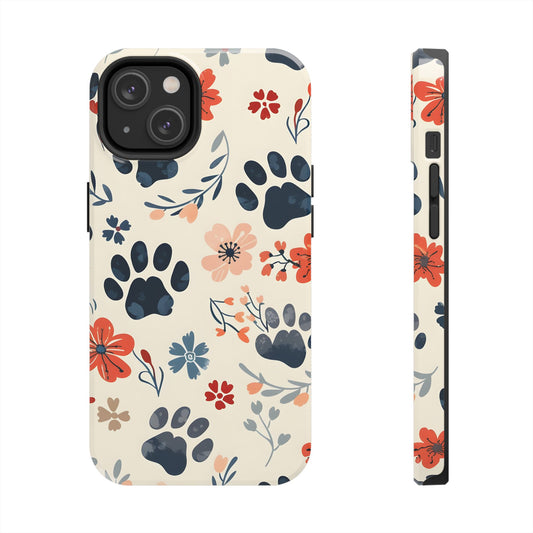 Paws and flowers iPhone Case