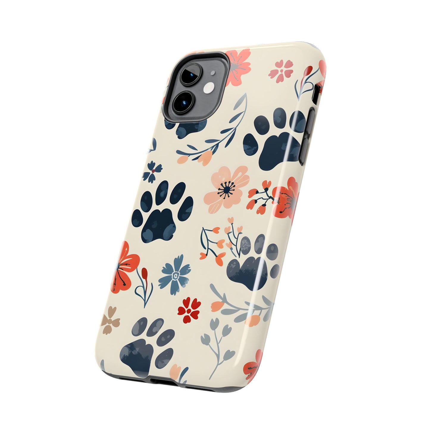 Paws and flowers iPhone Case