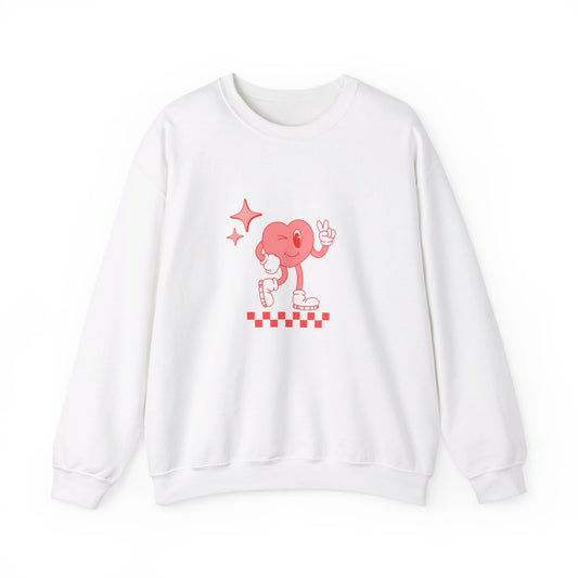 Retro Heart Unisex Heavy Blend™ Crewneck Sweatshirt