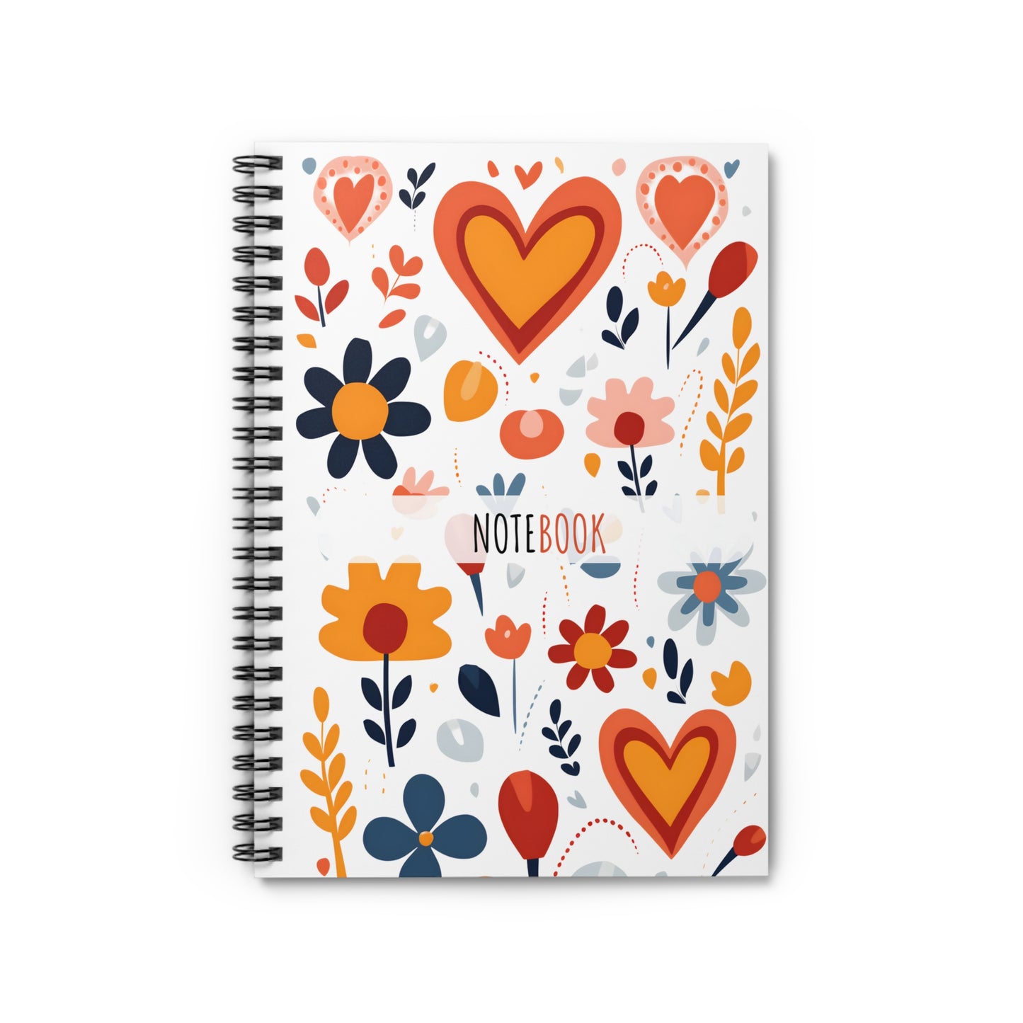 Hearts and Flowers Spiral Notebook