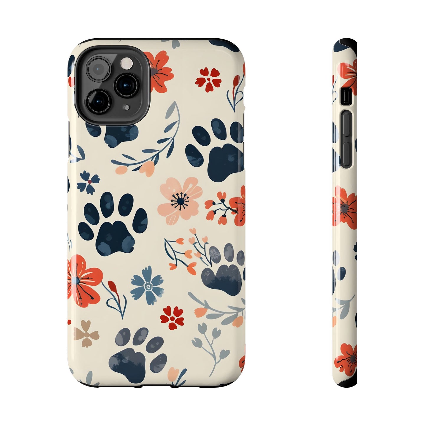 Paws and flowers iPhone Case