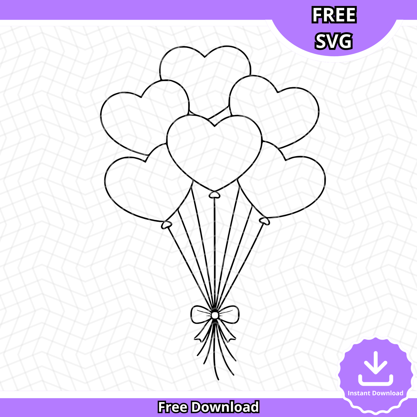 Heart Balloons Bouquet SVG (Free Download)