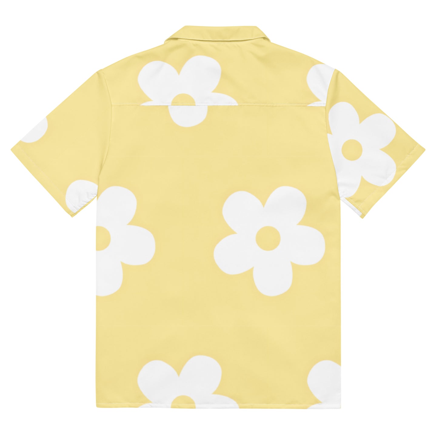 Floral yellow Unisex button shirt