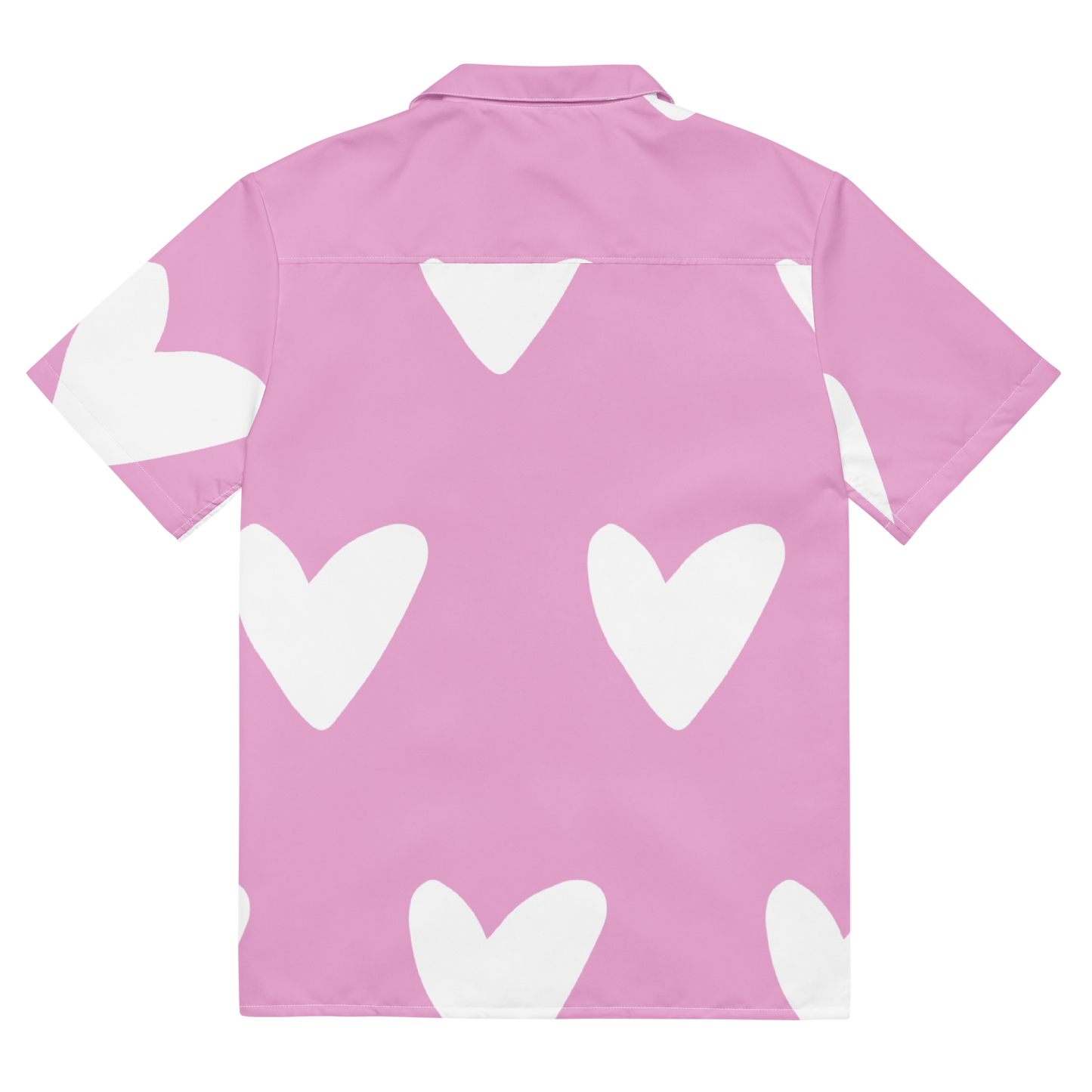 Heart pink Unisex button shirt