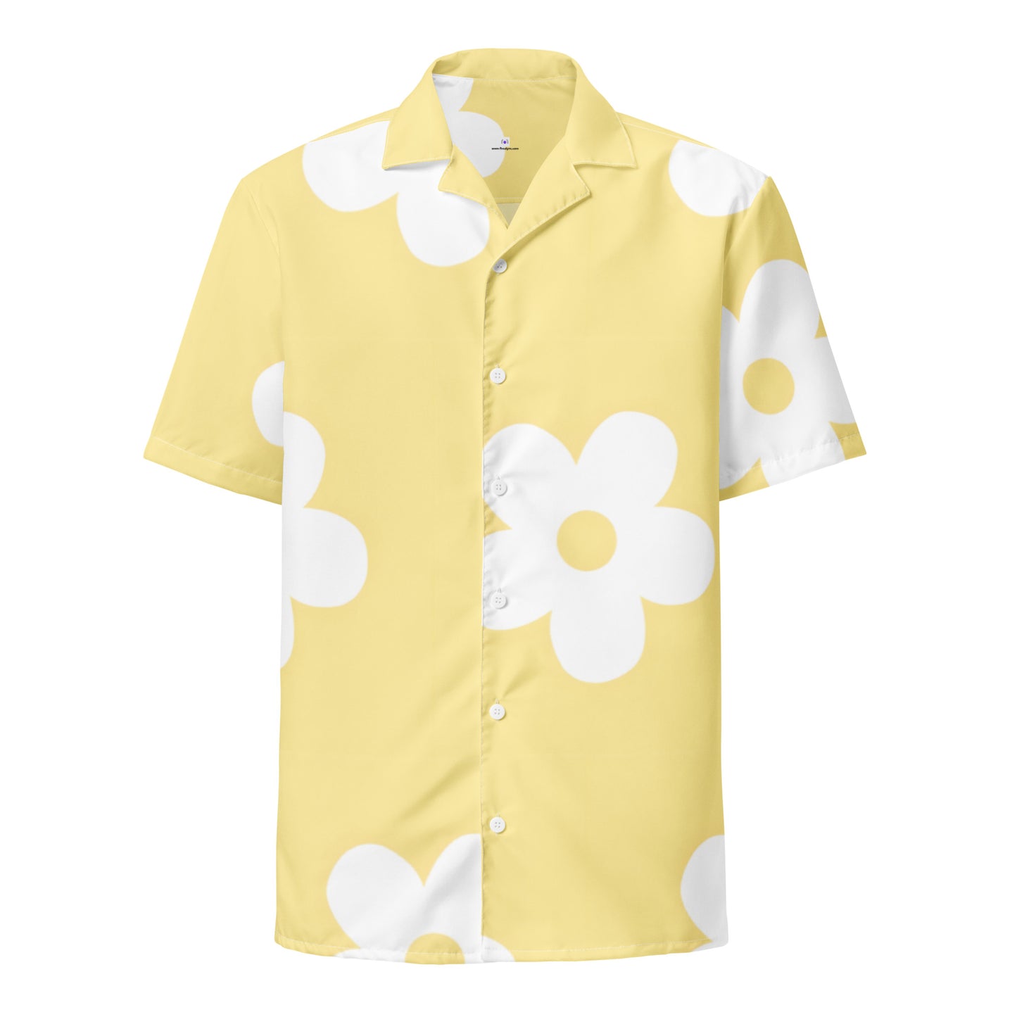 Floral yellow Unisex button shirt