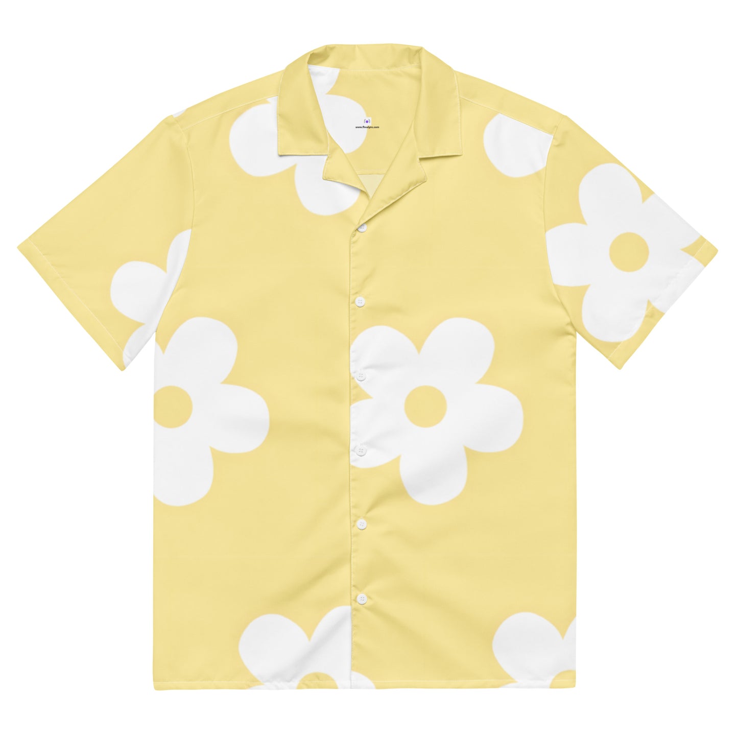 Floral yellow Unisex button shirt