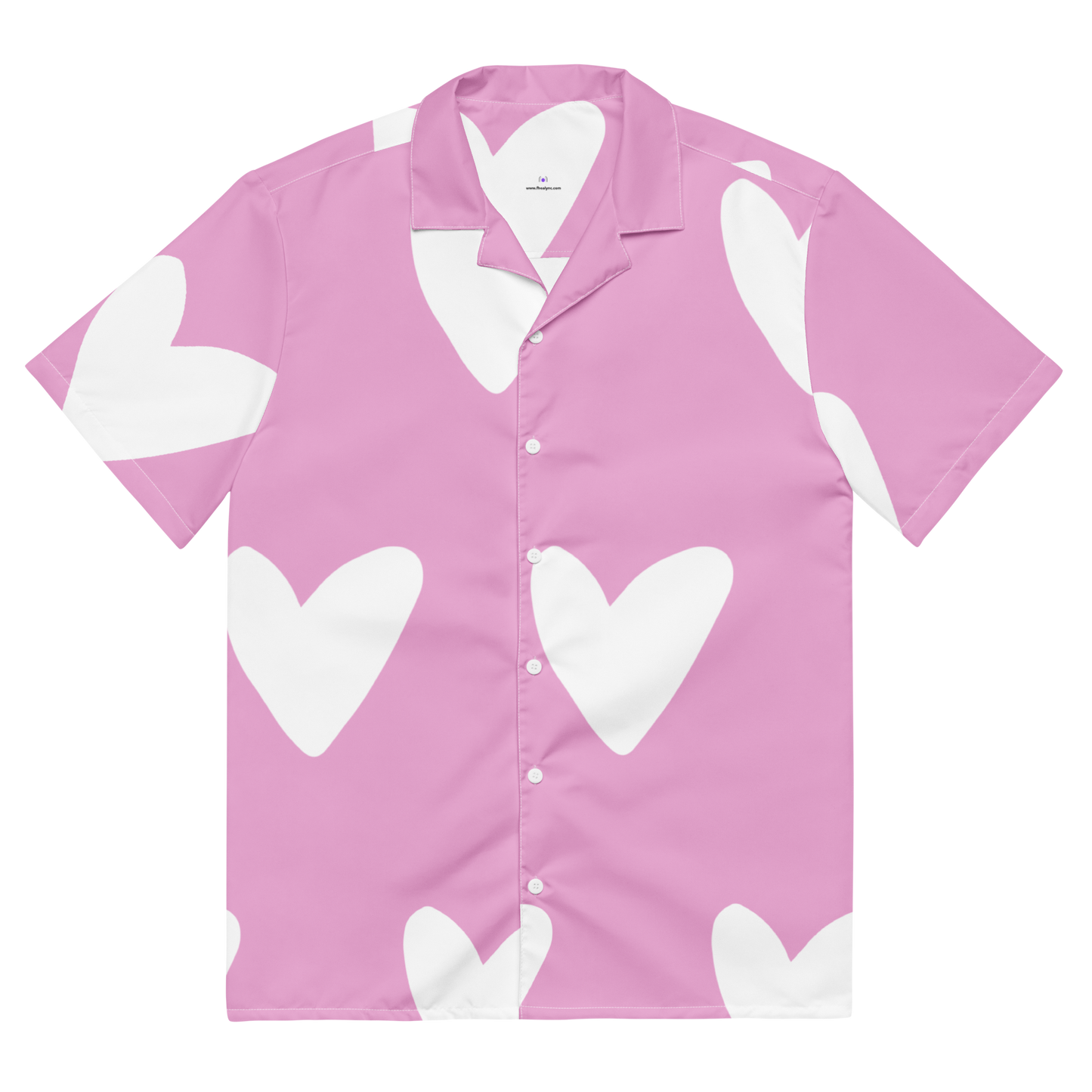 Heart pink Unisex button shirt