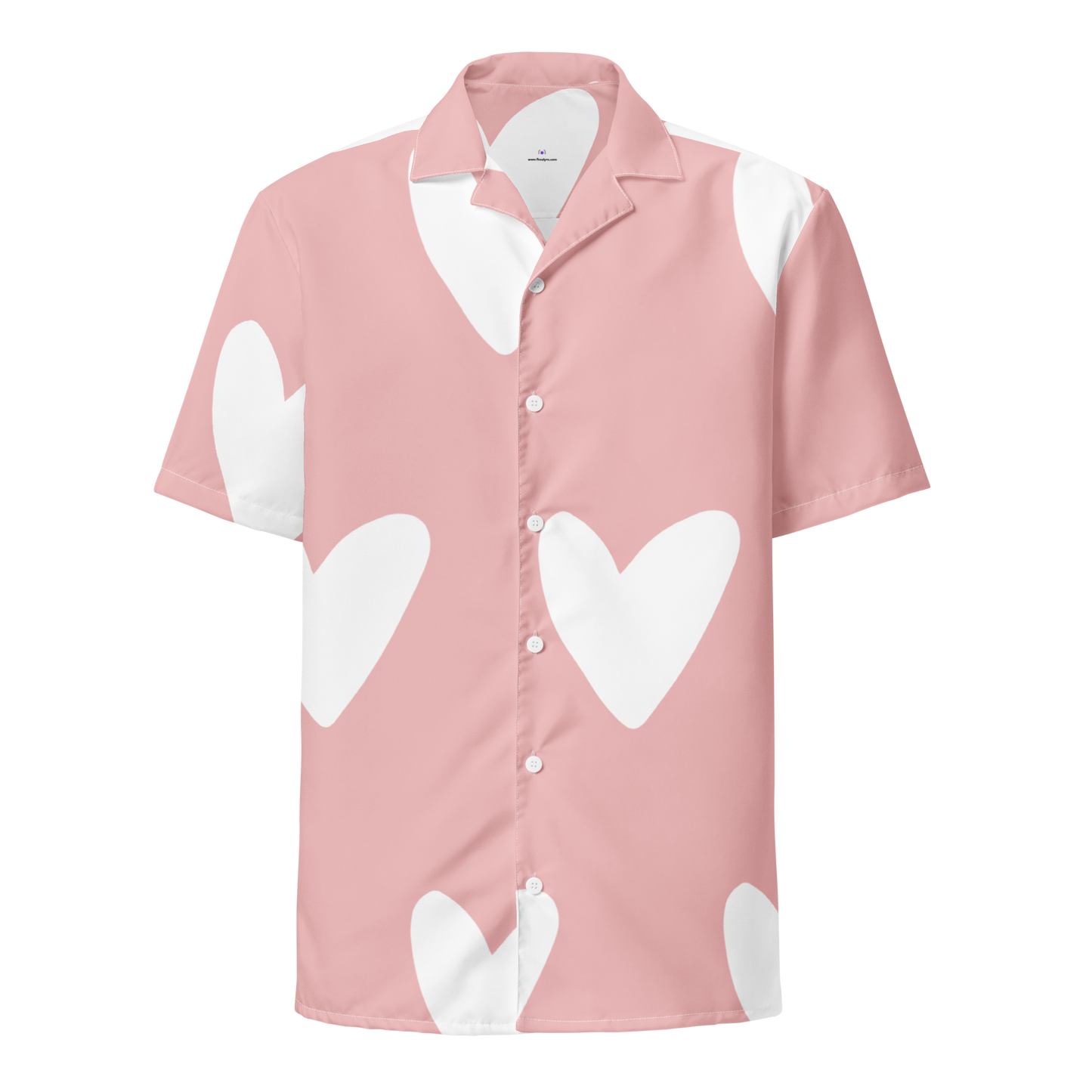 Heart light Red Unisex button shirt