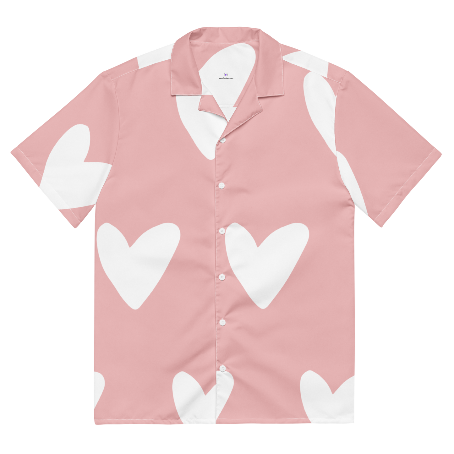 Heart light Red Unisex button shirt