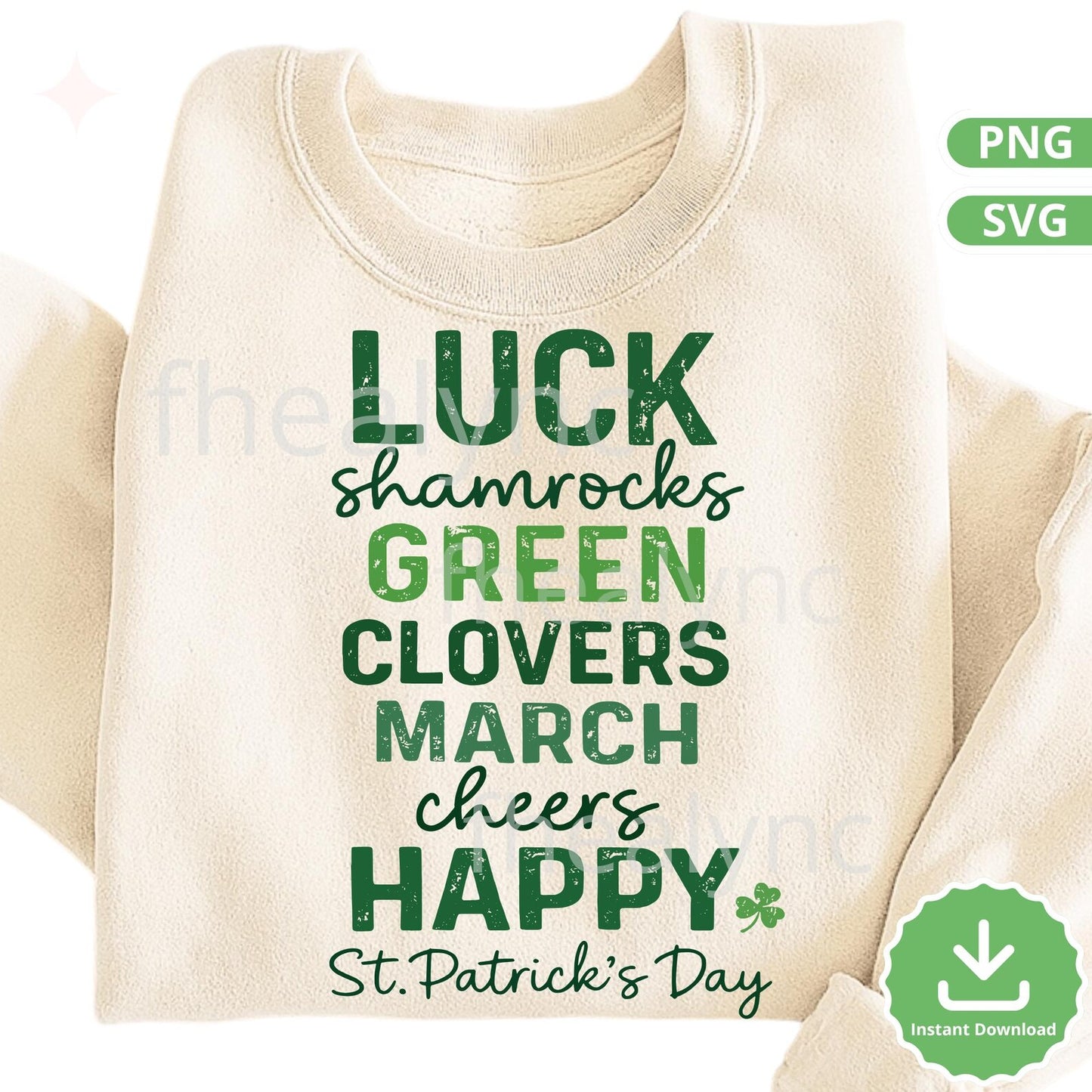 Lucky Shamrocks Green Clovers March SVG PNG, Happy St Patricks Day Shirt Design, St Paddy's Day Cricut Cut File (Digital Download)