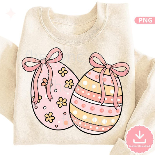 Easter Eggs PNG, Pink Floral Easter Egg Design, Cute Spring Sublimation File, Pastel Easter Clipart for Shirt Mug Tumbler (Digital Download)