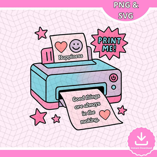 Happiness Quote SVG: Pastel Office Design (Instant Download)