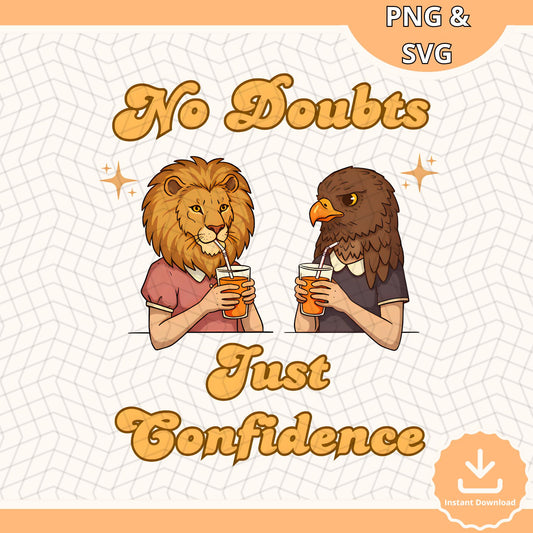 Lion and Eagle Empowerment Design: Retro Confidence Clipart (SVG/PNG)