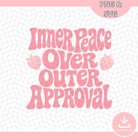 Inner Peace Quote SVG: Groovy Mental Health Affirmation (Digital Download)