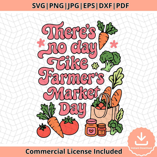 Retro Farmers Market SVG: Groovy Vegetable Clipart (Digital Download)