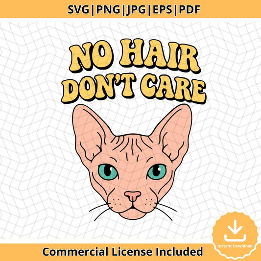 Funny Sphynx Cat SVG: Retro Bald Cat Art (Digital Download)