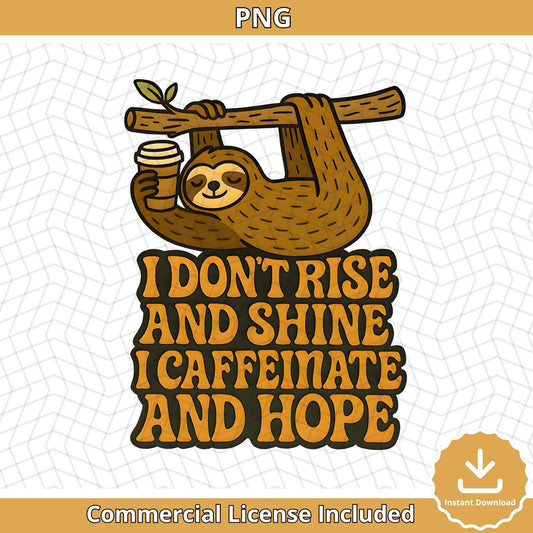 Funny Sloth Coffee Quote SVG: Lazy Morning Design (Digital Download)