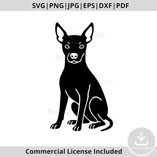Xoloitzcuintli SVG, Mexican Hairless Dog Clipart, Xolo Dog Line Art PNG, Xolo Vector DXF, Xolo Printable Silhouette Design Svg Eps Pdf Jpg