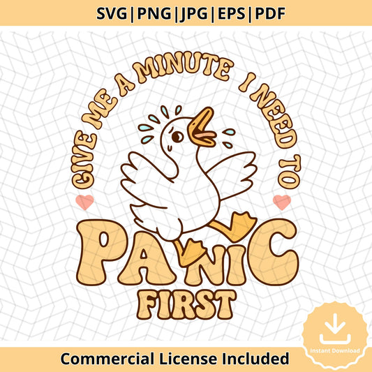 Funny Anxiety Duck SVG: Mental Health Humor Clipart (Digital Download)