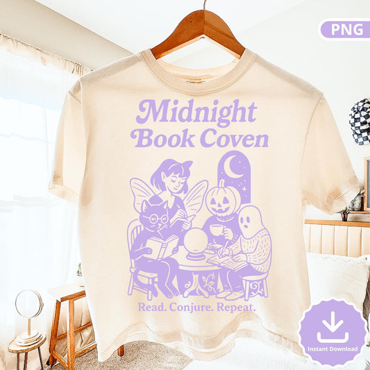 Midnight Book Coven PNG: Spooky Halloween Sublimation Design
