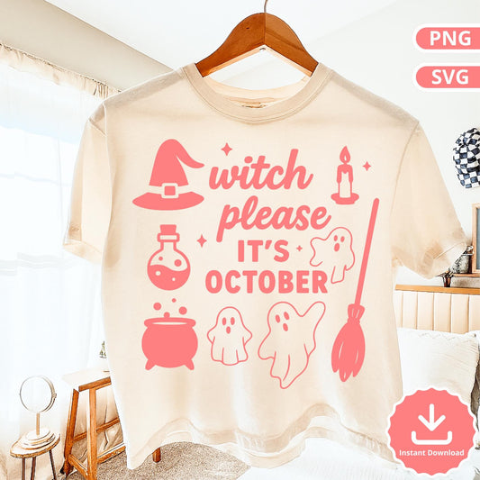 Witch Please Halloween SVG: Spooky Ghost Witchcraft Design (Digital Download)