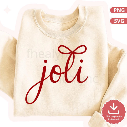 Joli French SVG PNG, Elegant Christmas Design (Instant Download)