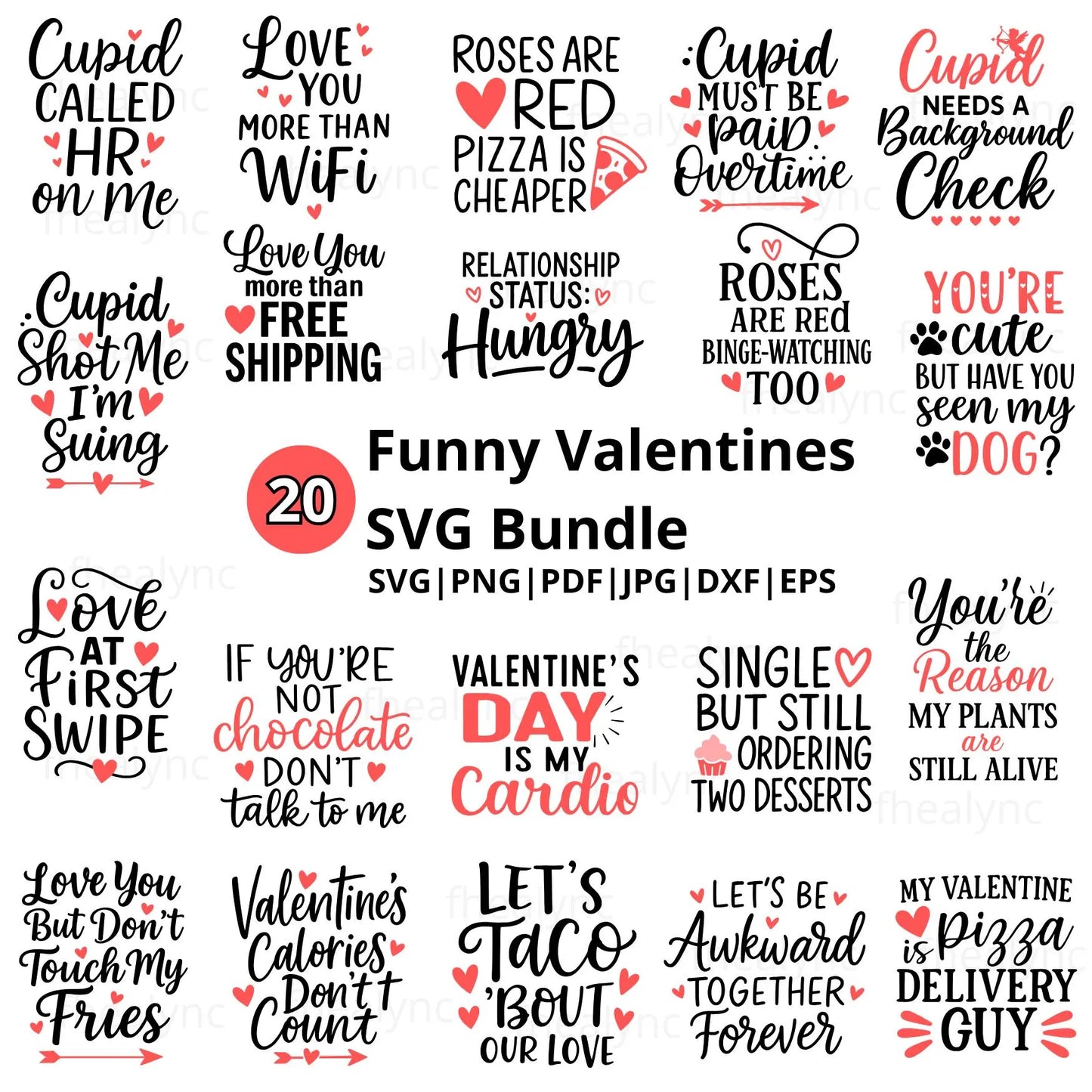 Funny Valentines SVG Bundle, Funny Valentine Quotes Svg, Valentine Cricut Files, Cute Valentine Sayings PNG, Romantic Humor SVG Pack