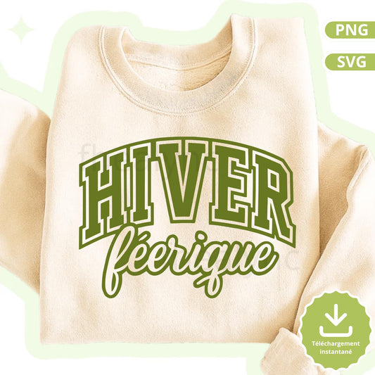 Hiver Féerique Design Svg, French Winter, SVG PNG (Digital Download)