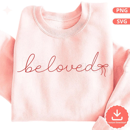 Beloved SVG PNG, Beloved Script Cut File, Valentine Word SVG, Romantic Handwritten Design for Cricut Silhouette