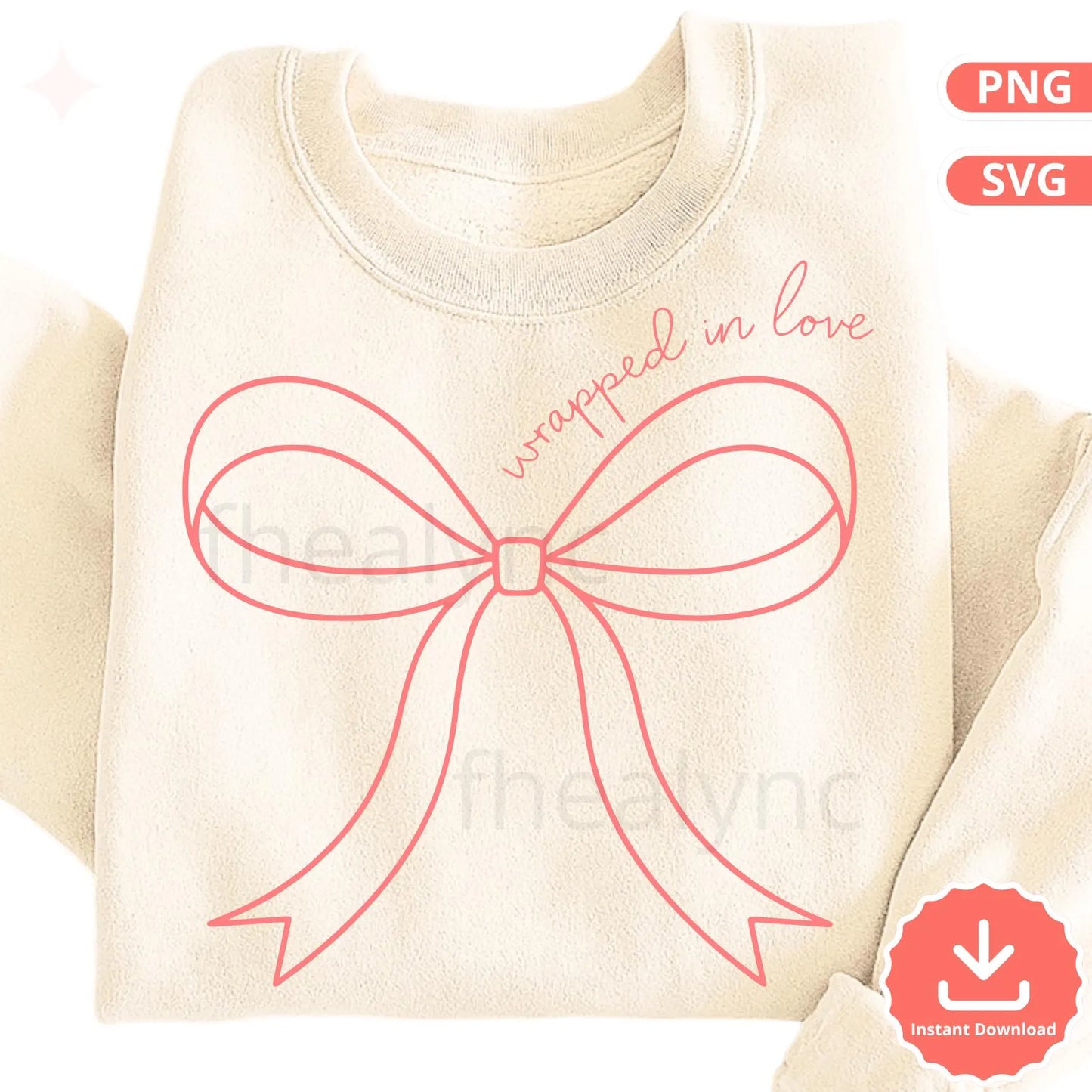 Wrapped in Love Bow SVG PNG, Valentine Graphic (Digital Download)