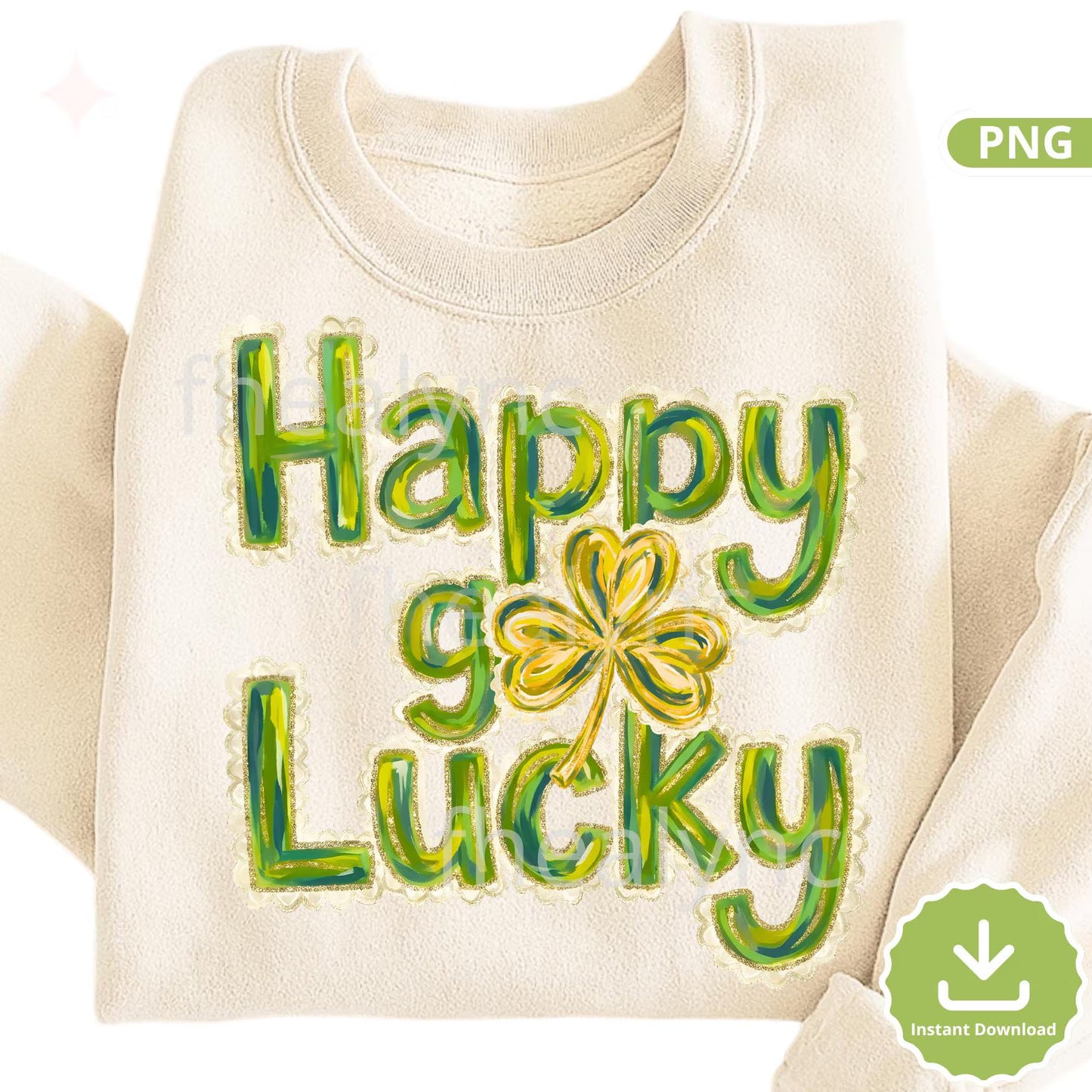 Happy Go Lucky PNG, St Patrick’s Day Shamrock PNG, Lucky Clover Sublimation Design, St Patty Shirt PNG (Digital Download)