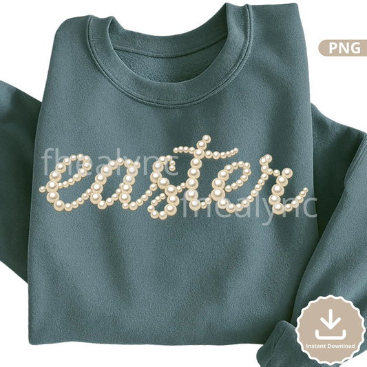 Easter Pearl Letter PNG, Easter Text Design, Pearl Easter PNG, Spring Aesthetic Easter Design, Sublimation PNG (Digital Download)