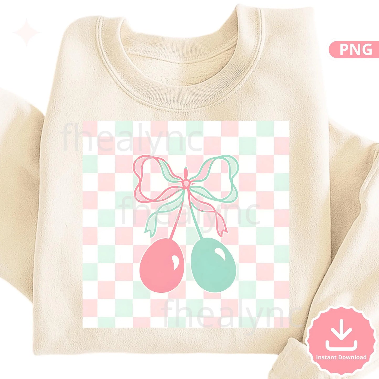 Pastel Easter Eggs PNG, Pink Mint Gingham Easter Design, Cute Spring Sublimation Download, Easter Bunny Shirt Graphic (Digital Download)